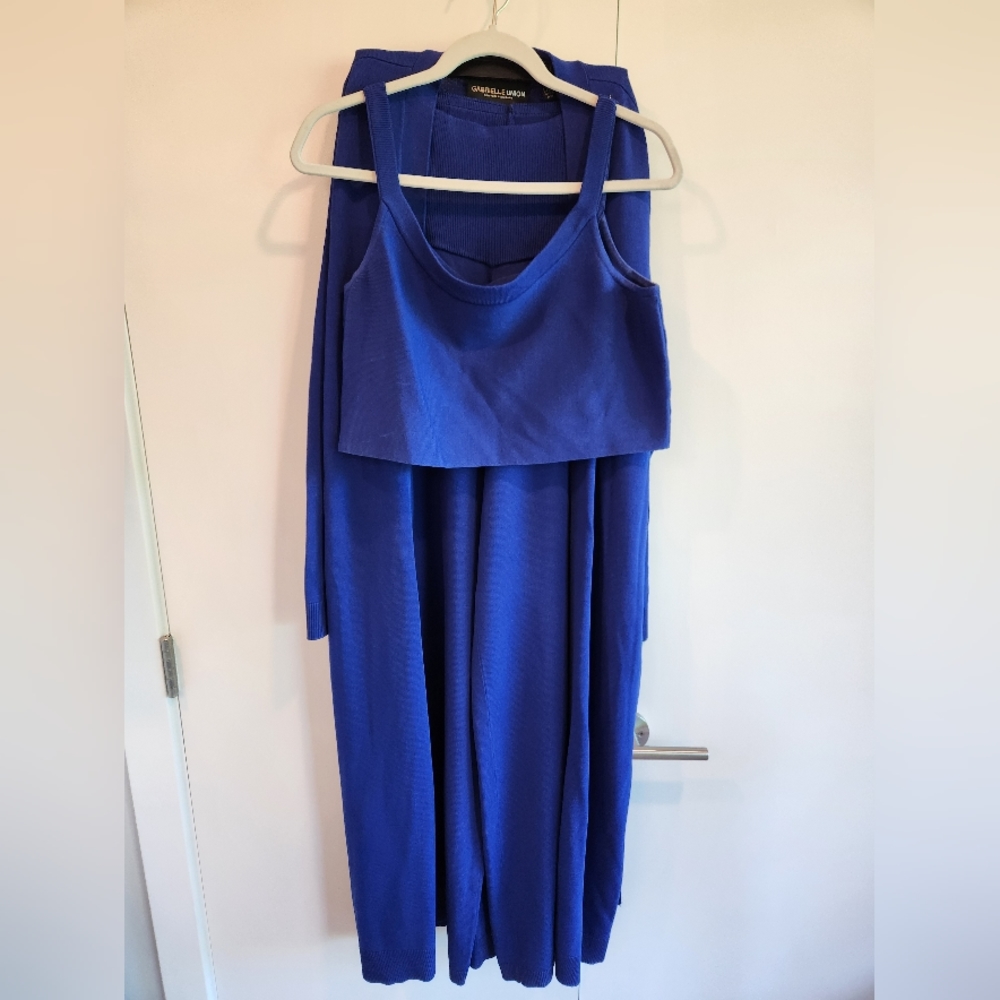 Royal Blue Knit 3-Piece Pants Set